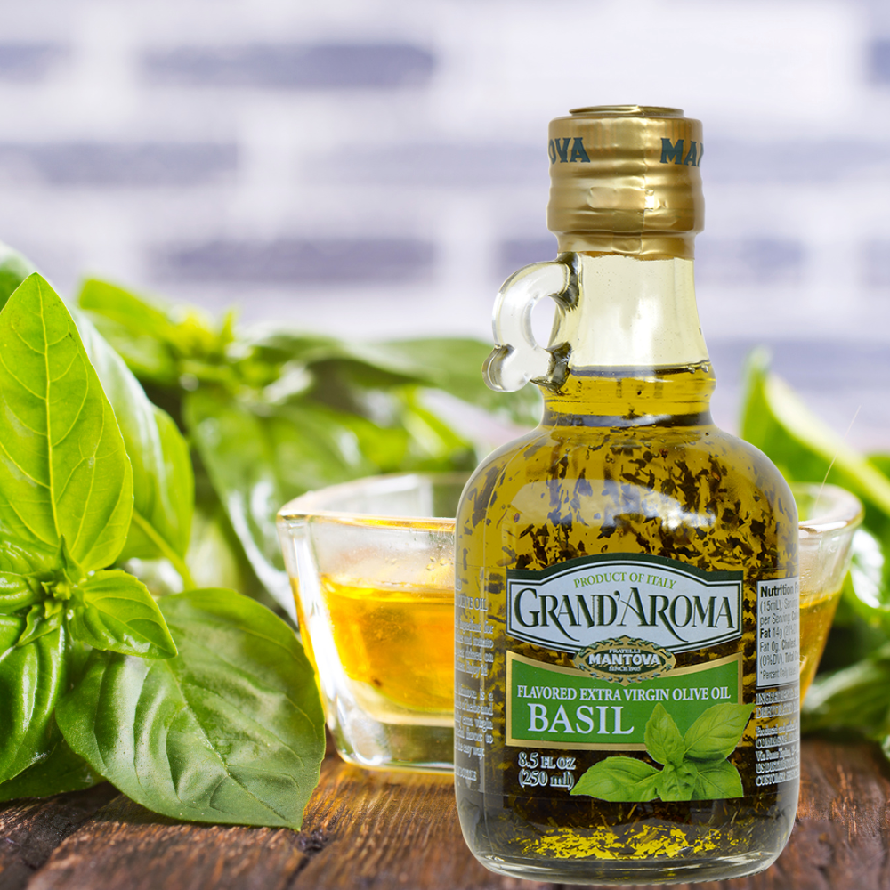 Mantova Grand'Aroma Basil Extra Virgin Olive Oil, 8.5 oz