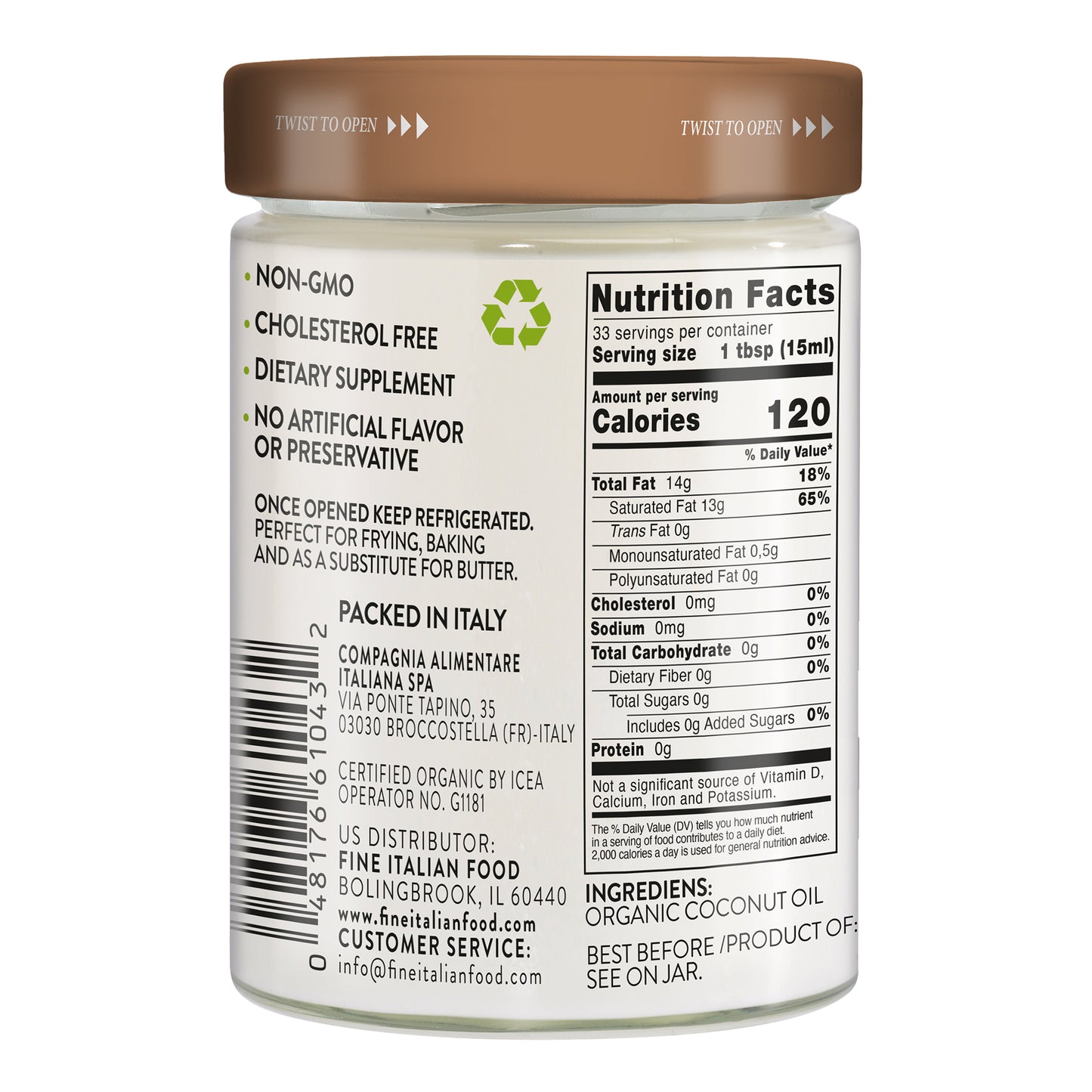 
                  
                    Mantova Organic Coconut Oil, 18 oz.
                  
                