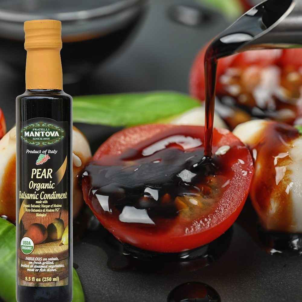 Mantova Organic Balsamic Vinegar of Modena Set: Pear, Fig