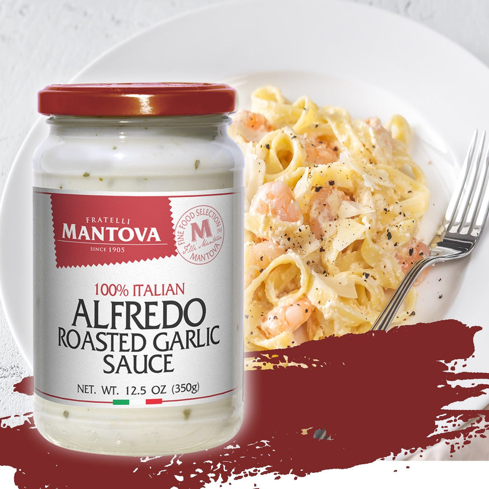 Mantova Italian Roasted Garlic Alfredo Sauce, 12.5 oz. – Mantova