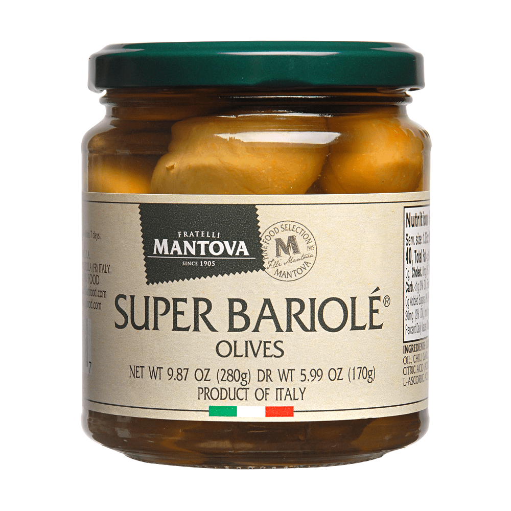 Mantova Super Bariolé Olives, 9.87 oz. – Mantova Fine Italian Food